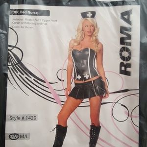 Naughty Nurse Halloween Costume 3pc S/M